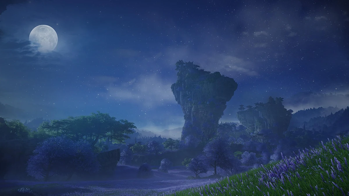 剑网3官方展示的江湖夜景