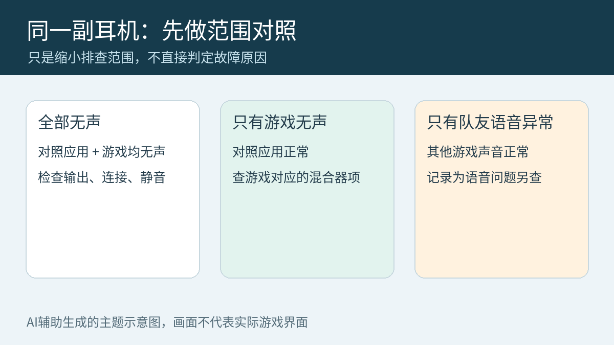永劫无间无声范围对照图:同耳机上全部无声、只有游戏无声与只有队友语音异常的排查分流